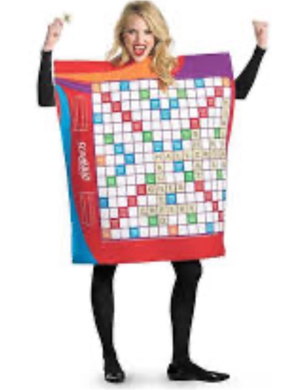 Scrabble Game Adult Costume , - One Size Fits Most, Hasbro Deluxe Halloween
